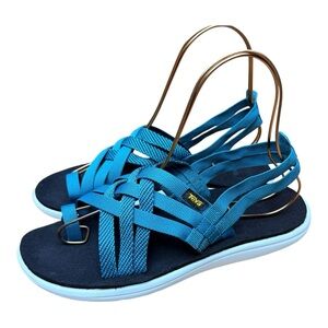 Teva size 10 Women's Strappy Blue Sandals